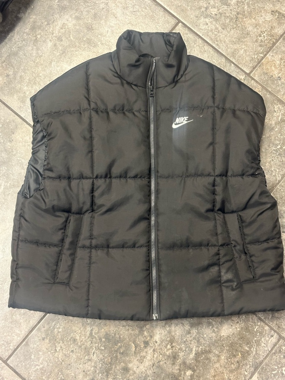 Nike Black Quilted Puffer Vest with Zip